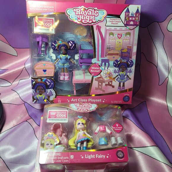 Royale High Doll Lot Light Fairy Art Class Roblox Game Code Gift Toy Dolls Set - Picture 1 of 7
